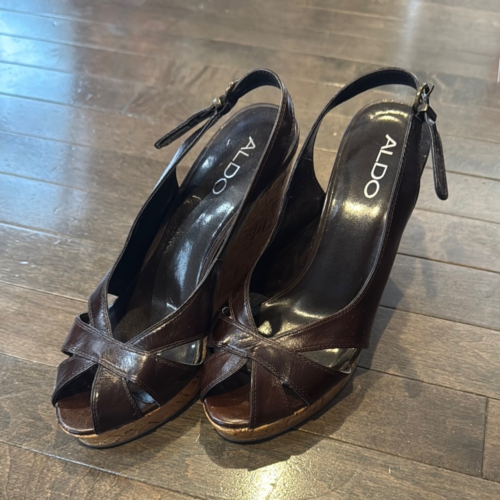 ALDO Women's Brown Wedge Sandals